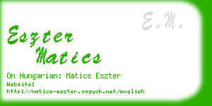 eszter matics business card